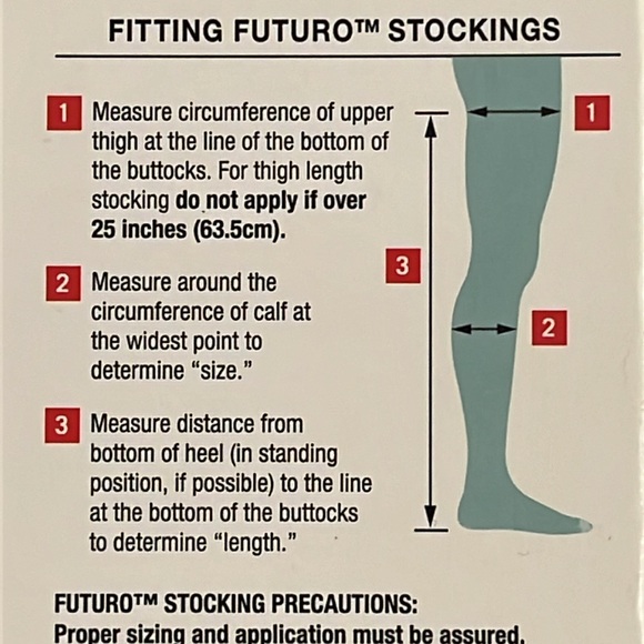 NIB Futuro Anti-Embolism Knee Length Stockings, Moderate, Closed Toe, Unisex MED - Picture 8 of 8